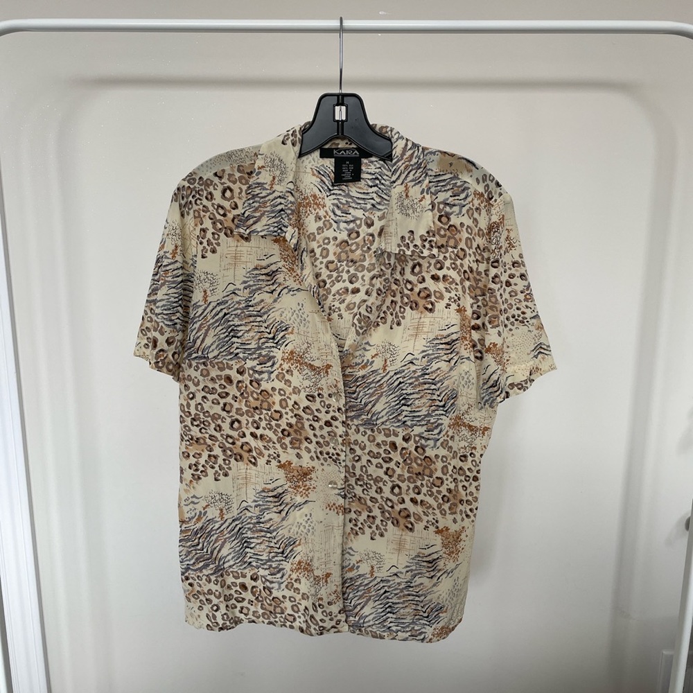 Kara Animal Print Silk Blouse